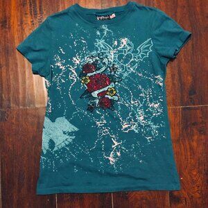 Y2K VINTAGE ROSE TATTOO T-SHIRT